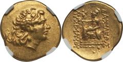 PONTIC KINGDOM. Time of Mithradates VI the Great (120-63 BC). AV stater (8.19 gm). NGC XF 5/5 - 4/5. Tomis, in the name and type of Lysimachus of Thrace, ca. 88-86 BC. Diademed head of the deified Ale