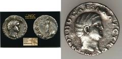 Otho (AD 69). AR denarius (2.89 gm). NGC (photo certificate) Choice VF 4/5 - 2/5, edge filed. Rome, January-April AD 69. Bare, bewigged head of Otho right / Securitas, draped, standing left, holding w