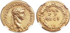 Ancients Claudius I (AD 41-54). AV aureus (20mm, 7.71 gm, 6h). NFC Choice XF 4/5 - 4/5, edge marks. Rome, AD 49-50. TI CLAVD CAESAR · AVG P · M · TR · P · VIIII IMP · XVI, laureate head of Claudius ri