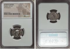 Ancients Vitellius (AD 69). AR denarius. NGC Fine. Rome, July-December AD 69. A VITELLIVS GERMAN IMP AVG TR P, laureate head of Vitellius right / LIBERTAS RESTITVTA, Libertas standing facing, head rig