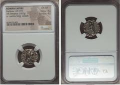 Ancients Pertinax (AD 193). AR denarius (3.87 gm). NGC Choice VF 4/5 - 4/5. Rome, 1 January - 28 March AD 193. IMP CAES P HELV PERTIN AVG, laureate head of Pertinax right / LAETITIA TEM-POR COS II, La