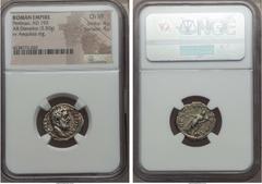 Ancients Pertinax (AD 193). AR denarius (3.50 gm). NGC Choice VF 4/5 - 4/5. Rome, 1 January - 28 March, AD 193. IMP CAES P HELV PERTIN AVG, laureate head of Pertinax right / AEQVIT AVG TR P COS II, Ae