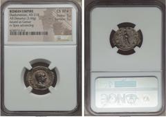 Ancients Diadumenian, as Caesar (AD 217-218). AR denarius (3.44 gm). NGC Choice XF★ 5/5 - 5/5. Rome, AD 218. M OPEL ANT DIADVMENIAN CAES, bareheaded and draped bust of Diadumenian right / SPES PVBLICA