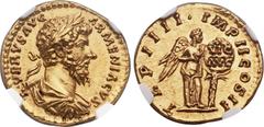 Ancients Lucius Verus (AD 161-169). AV aureus (19mm, 7.21 gm, 6h). Rome, December AD 163 - early 164. L VERVS AVG ARMENIACVS, laureate, draped and cuirassed bust of Verus right / TR P IIII IMP II COS 
