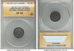 Ancients Roman Imperial Volusian - Constantine I (AD 251-337). Lot of eleven (11) AR and AE Roman Imperial coins. Includes: Volusian (AD 251-253), AR antoninianus, Felicitas reverse, NGC Choice VF Gal