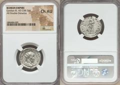 Ancients Roman Imperial Gordian III (AD 238-244). AR antoninianus. NGC Choice AU. Rome, 1st issue, ca. AD 238-239. IMP CAES M ANT GORDIANVS AVG, radiate, draped and cuirassed bust of Gordian III right