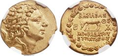 Ancients PONTIC KINGDOM. Mithradates VI the Great (120-63 BC). AV stater (21mm, 8.41 gm, 11h). NGC MS 5/5 - 4/5. Dated Pontic year 209 (89/8 BC). Diademed head of Mithradates right, with wind-blown ha