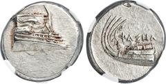 Ancients LYCIA. Phaselis. Ca. 4th century BC. AR stater (23mm, 10.32 gm, 10h). NGC MS 5/5 - 4/5. Prow of galley right with fighting platform, gunwale decorated with eye / ΦAΣH above galley stern to le