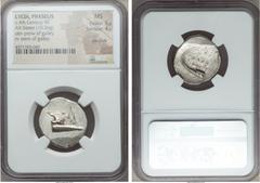 Ancients LYCIA. Phaselis. Ca. 4th century BC. AR stater (10.36 gm). NGC MS 5/5 - 4/5, die shift. Prow of galley right with fighting platform, gunwale decorated with eye / ΦAΣH above galley stern to le