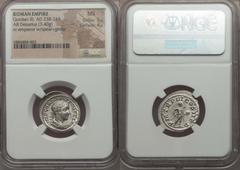 Ancients Roman Imperial Gordian III (AD 238-244). AR denarius (3.40 gm). NGC MS 5/5 - 4/5. Rome, 4th issue, AD 241-243. IMP GORDIANVS PIVS FEL AVG, laureate, draped and cuirassed bust of Gordian III r
