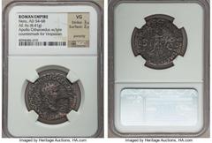 Ancients Ancient Lots GROUP LOTS. Roman Imperial. Lot of two (2) AEs. NGC VG-F, porosity, countermark. Lot includes: Nero Claudius Drusus, AE Sestertius (26.36 gm) - NGC Fine 4/5 - 2/5, porosity Nero,