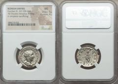 Ancients Roman Imperial Gordian III (AD 238-244). AR antoninianus (5.84 gm). NGC MS 5/5 - 4/5. Rome, third issue, AD 240. IMP CAES M ANT GORDIANVS AVG, radiate, draped and cuirassed bust of Gordian II