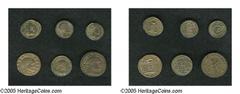 Lot of six late Roman AE. Includes: Diocletian. Aurelianianus // Maximianus. Follis // Maxentius. Follis // Constantine I. Reduced follis (2) // Constantine II. Reduced follis. Average VF to XF. Estim