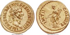 Ancients Nerva (AD 96-98). AV aureus (19mm, 7.59 gm, 5h). NGC MS 5/5 - 4/5. Rome, January AD 98. IMP NERVΛ CΛES ΛVG GERM P M TR P II, laureate head of Nerva right / IMP II COS IIII P P, Aequitas stand