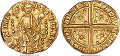 Great Britain Henry III (1216-1272) gold Penny of 20 Pence ND (c. 1257) MS63 NGC, London mint, Willem (likely William of Gloucester, the King's goldsmith) as moneyer, S-1375, N-1000 (ER), Evans No. 4,