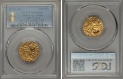 Italy Anonymous gold Countermarked Venetian Zecchino ND (1655-1656) AU Details (Holed) PCGS, ICV-3223. 3.43g. A Zecchino of Carlo Contarini (Fr-1321) with 'Sah' countermark. Rare host coin. Ex. Dr Han