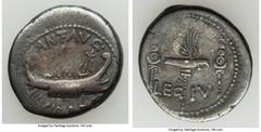 Ancients Roman Republic Marc Antony, as Triumvir and Imperator (43-31 BC). AR denarius (3.64 gm). Fine, bankers mark. Legionary issue, mint moving with Antony in Greece (Aegae or Patrae), 32-31 BC. AN
