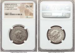 Ancients Ancient Lots ANCIENT LOTS. Roman Provincial. Philip II. (AD 247-249). Lot of two (2) BI tetradrachms. NGC Choice XF-AU. Lot includes: Philip II (AD 247-249). Antioch. BI tetradrachm. NGC Choi