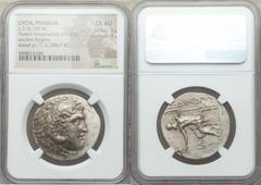 Ancients Greek LYCIA. Phaselis. Ca. 218-185 BC. AR/AE fourrée tetradrachm (14.43 gm). NGC Choice AU 5/5 - 4/5. Ancient forgery, imitating issue in the name and types of Alexander III of Macedon. Dated