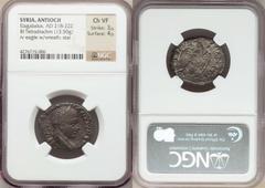 Ancients Ancient Lots ANCIENT LOTS. Roman Provincial. Ca. AD 218-251. Lot of three (3) BI tetradrachms. NGC Choice VF-AU. Includes: Syria, Antioch, Elagabalus (AD 218-222), BI tetradrachm (13.50 gm), 