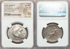 Ancients Greek LYCIA. Phaselis. Ca. 218-185 BC. AR tetradrachm (16.83 gm). NGC Choice AU 4/5 - 3/5. Posthumous issue in the name and types of Alexander III the Great of Macedon, dated Civic Year 7 (21