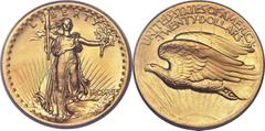 High Relief Double Eagles 1907 $20 High Relief, Wire Rim MS67 PCGS. CAC. Augustus Saint-Gaudens' depiction of Liberty on the obverse of the double eagle was influenced by his figure of Victory for the