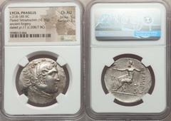 Ancients Greek LYCIA. Phaselis. Ca. 218-185 BC. AR/AE fourrée tetradrachm (16.50 gm). NGC Choice AU 5/5 - 3/5. Ancient forgery, imitating issue in the name and types of Alexander III the Great of Mace