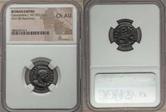 Ancients Ancient Lots ANCIENT LOTS. Roman Imperial. Constantine I (AD 307-337). Lot of two (2) AE3s or BI nummus. NGC Choice AU. Includes: AE3 or BI nummus, London mint, labarum and captives reverse, 
