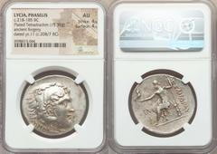 Ancients Greek LYCIA. Phaselis. Ca. 218-185 BC. AR/AE fourrée tetradrachm (15.35 gm). NGC AU 4/5 - 4/5.  Ancient forgery, imitating issue in the name and types of Alexander III the Great of Macedon, d
