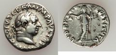 Ancients Roman Imperial Vitellius (AD 69). AR denarius (18mm, 3.25 gm, 6h). VF. Rome, July-December AD 69. A VITELLIVS GERM IMP AVG TR P, laureate head of Vitellius right / LIBERTAS-RESTITVTA, Liberta