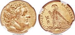 Ancients Ancients PTOLEMAIC EGYPT. Ptolemy II Philadelphus (285-246 BC). AV trichryson or pentadrachm (22mm, 17.80 gm, 1h). NGC Choice MS ★ 5/5 - 5/5. Alexandria, ca. 285-261/0 BC. Diademed head of Pt