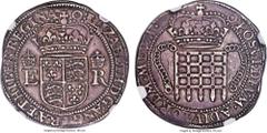 Great Britain Great Britain Elizabeth I Trade Coinage. Silver 'Portcullis Money' 4 Testerns ND (1600-1) XF45 NGC, Tower mint, 13.80g, S-2607B, Pridmore-2. Mintmark 'O'. An absolutely fascinating piece