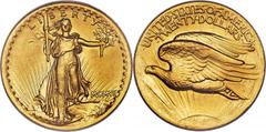 High Relief Double Eagles 1907 $20 High Relief, Wire Rim MS65 PCGS. Although Hettie Anderson was the original model for Augustus Saint-Gaudens' Victory on the Sherman Monument, he was continually maki