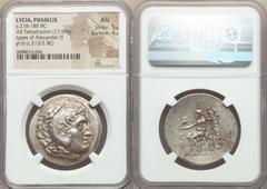 Ancients Greek LYCIA. Phaselis. Ca. 218-185 BC. AR tetradrachm (32mm, 17.04 gm, 12h). NGC AU 5/5 - 4/5. Late postumous issue in the name and types of Alexander III the Great of Macedon, dated Civic Ye