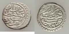 Islamic Dynasties Ottoman Empire. Mehmed II (2nd Reign, AH 855-886 / AD 1451-1481) silver Akce AH 886 (AD 1481/2) Gem UNC,  Constantinople mint (in Turkey), 0.73g, 12mm, Fifth Series, A-1308.5 (R), IC