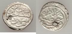 Islamic Dynasties Ottoman Empire. Mehmed II (2nd Reign, AH 855-886 / AD 1451-1481) silver Akce AH (88)6 (AD 1481/2) XF - flatly struck, holed,  Constantinople mint (in Turkey), 0.77g, 12mm, Fifth Seri