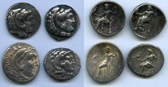 Ancients Ancient Lots ANCIENT LOTS. Greek. Macedonian Kingdom. Ca. 336-323 BC. Lot of four (4) AR tetradrachms. About VF. Includes: (3) Alexander III the Great (336-323 BC), AR tetradrachm // Philip I
