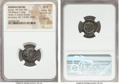 Ancients Jovian (AD 363-364). AR siliqua (17mm, 1.63 gm, 6h). NGC Choice Fine 4/5 - 3/5, scratches. Constantina (Arles), 3rd officina. D N IOVIA-NVS P F AVG, pearl-diademed, draped and cuirassed bust 