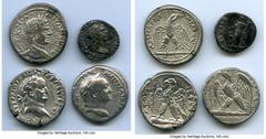 Ancients Ancient Lots ANCIENT LOTS. Roman Provincial. Ca. AD 69-222. Lot of four (4) AR tetradrachms and drachm. Fine-VF. Includes: Vespasian (AD 69-79), AR tetradrachm - two coins // Trajan (AD 98-11