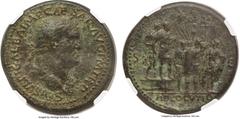 Ancients Galba (AD 68-69). AE sestertius (35mm, 26.69 gm, 5h). NGC Choice VF 5/5 - 3/5, Fine Style. Rome, AD 68. SER SVLPI GALBA IMP CAE-SAR AVG P M TR P, laureate head of Galba right, drapery on left