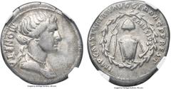 Ancients Trajan (AD 98-117). AR Restoration Issue denarius (19mm, 3.28 gm, 7h). NGC VF★ 5/5 - 5/5. T Carisius, Rome, AD 107. MONETA, draped bust of Juno Moneta right / IMP CAES TRAIAN AVG GER DAC P P 