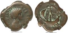 Ancients EGYPT. Alexandria. Flavia Titiana, wife of Pertinax (AD 193). AE diobol (25 mm, 8.16 gm, 11h). NGC Fine 4/5 - 4/5. Dated Regnal Year 1 (AD 193). TITIANH-CEBACTH, draped bust of Titiana right,