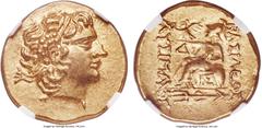 Ancients PONTIC KINGDOM. Time of Mithradates VI Eupator (120-63 BC). AV stater (20mm, 8.26 gm, 12h). NGC MS 4/5 - 5/5. Istrus, in the name and types of Lysimachus of Thrace, 88-86 BC. Diademed head of