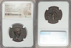 Ancients Roman Imperial Antonia Minor, mother of Claudius (died AD 37). AE dupondius (28mm, 12.90 gm, 6h). NGC XF 4/5 - 3/5. Posthumous issue of Rome, ca. AD 41-42. ANTONIA-AVGVSTA, draped bust of Ant