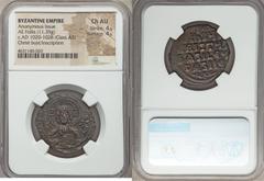 Ancients Byzantine Anonymous. Class A3. Time of Basil II-Constantine VIII (ca. AD 1020-1028). AE follis (28mm, 11.35 gm, 6h). NGC Choice AU 4/5 - 4/5. Constantinople. +EMMA-NOVHΛ, bust of Christ facin