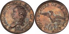 Early Half Dimes 1792 H10C Half Disme, Judd-7, Pollock-7, R.4, MS63+ PCGS Secure. Ex: Landau-Wild-Weinberg. In many ways, the 1792 half disme stands alone within the list of five historic patterns tha