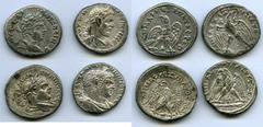 Ancients Ancient Lots ANCIENT LOTS. Roman Provincial. Lot of four (4) AR tetradrachms VF-XF. Includes: (3) Caracalla (AD 198-217), AR tetradrachm // Macrinus (AD 217-218), AR tetradrachm. Four (4) coi
