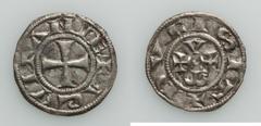 France Aquitaine. Eleanor of Aquitaine (1137-1204) 3-Piece Lot of Uncertified Deniers, 1) Denier ND - Good VF (scratches), Elias-11, W&F-9B 1/a. 0.78gm. 2) Denier ND - About XF (unevenly struck, depos
