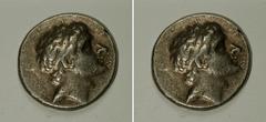 Seleukid Kingdom. Antiochos II Theos. 266-246 B.C. AR tetradrachm (29 mm, 16.96 g). Lysimachia. Diademed head right / Apollo seated left on omphalos, testing arrow and resting hand on grounded bow; tw