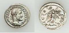 Ancients Roman Imperial Maximinus I Thrax (AD 235-238). AR denarius (20mm, 2.87 gm, 12h). VF. Rome, AD 235-236. IMP MAXIMINVS PIVS AVG, Laureate, draped, and cuirassed bust of Maximinus right / VICTO-